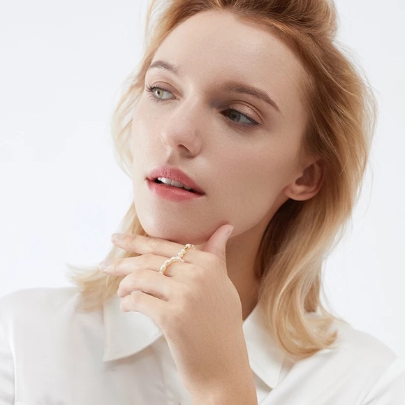 Ring freshwater pearl sterling silver 925 womens - Picture 6 of 7